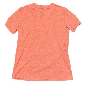 Heathered Coral V Neck T Shirt